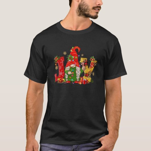 Joy Christmas Gnome Merry Xmas Holiday Winter Red T-Shirt (Vorderseite)