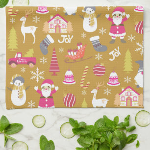 Joy Christmas Gold Geschirrtuch