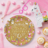 Joy Christmas Gold Pappteller (Party)