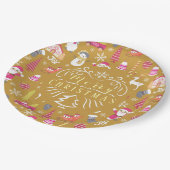 Joy Christmas Gold Pappteller (Schrägansicht)