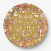 Joy Christmas Gold Pappteller (Vorderseite)