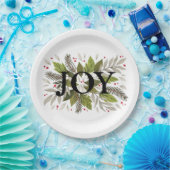 JOY, Christmas Greenery Holiday Pappteller (Party)