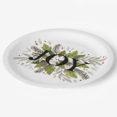 JOY, Christmas Greenery Holiday Pappteller (Schrägansicht)