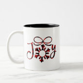 Joy Christmas Joy To The World Joyful Merry Xmas Zweifarbige Tasse (Links)