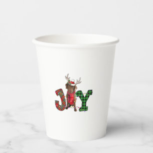 Joy Christmas Lights Chesapeake Bay Retriever Dog Pappbecher