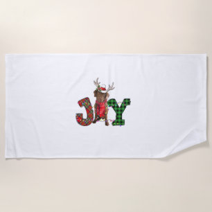 Joy Christmas Lights Chesapeake Bay Retriever Dog Strandtuch