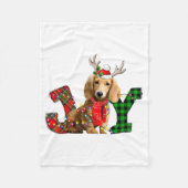 Joy Christmas Lights Long Haired Dachshund Dog San Fleecedecke (Vorderseite)