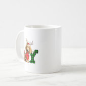 Joy Christmas Lights Long Haired Dachshund Dog San Kaffeetasse (Vorderseite Links)