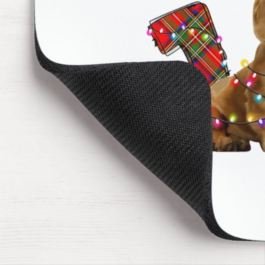 Joy Christmas Lights Long Haired Dachshund Dog San Mousepad (Ecke)