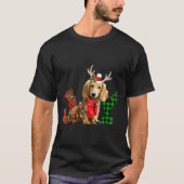 Joy Christmas Lights Long Haired Dachshund Dog San T-Shirt (Vorderseite)