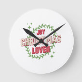 Joy Christmas Lover Runde Wanduhr (Vorderseite)