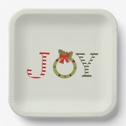 Joy - Christmas Paper Plate Pappteller (Vorderseite)