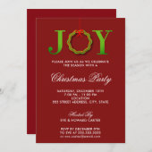 JOY Christmas Party Einladung (Vorne/Hinten)