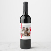 JOY Christmas | Personalisiert Holiday Foto Gesche Weinetikett (Vorderseite)