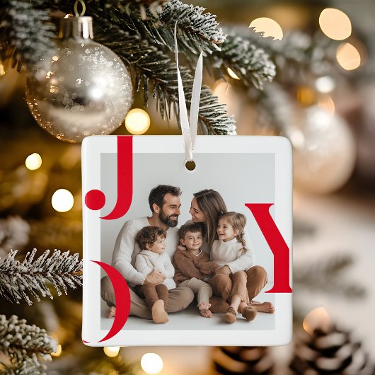 JOY Christmas | Personalisiertes Foto Keramikornament