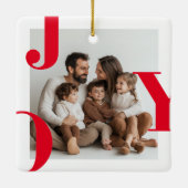 JOY Christmas | Personalisiertes Foto Keramikornament (Rückseite)
