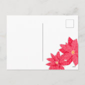 Joy Christmas Poinsettia White Feiertagspostkarte (Rückseite)