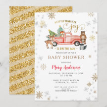 Joy Christmas Red Truck Baby Shower ist unterwegs
