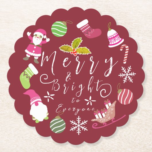 Joy Christmas Red Wine Untersetzer (Vorderseite)