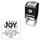 JOY Christmas Rücksendeadresse Personalisierter Na Permastempel (Beispiel)