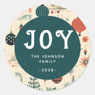JOY! Christmas Runder Aufkleber
