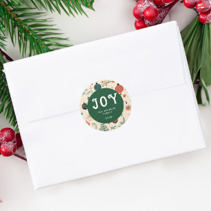 JOY! Christmas Runder Aufkleber