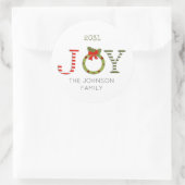 Joy-Christmas Runder Aufkleber (Tasche)