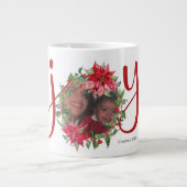 JOY Christmas Wreath Foto Jumbo-Tasse (Vorderseite)
