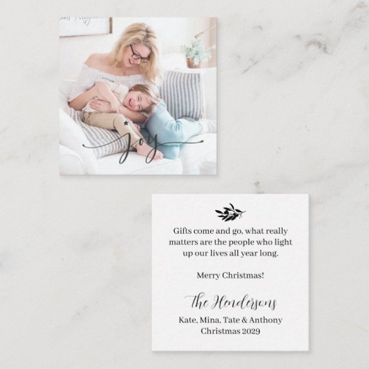 JOY Classic Frohe Weihnachts-HAUSHALTSKARTE Mitteilungskarte (Vorne/Hinten)