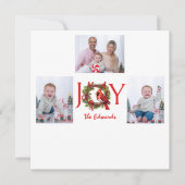 JOY | COLLAGE ACHT FOTOS CHRISTMAS CARD DANKESKARTE (Vorderseite)