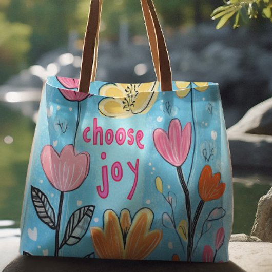 Joy Colorful Blume Art Tasche