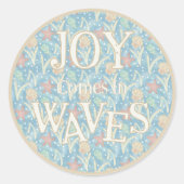 Joy Comes in Waves – Boho Beach Runder Aufkleber (Vorderseite)