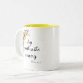 Joy Cometh in the Morning Mug Zweifarbige Tasse (Vorderseite Links)