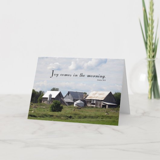 Joy Comy in the Morning - Scripture Card Dankeskarte (Vorderseite)