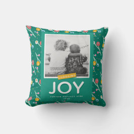 Joy Custom 1-Foto Weihnachtsgeburten Berries Green Kissen