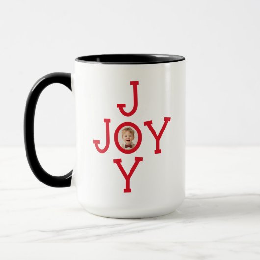 Joy Cute Minimal Christmas Add Your Own Photo Tasse (Links)