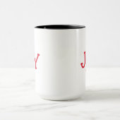 Joy Cute Minimal Christmas Add Your Own Photo Tasse (Zentrum)