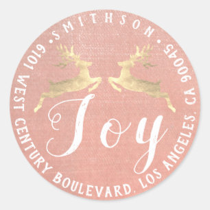 Joy Dee Christmas Return UAWG Linen Rustic Peach Runder Aufkleber