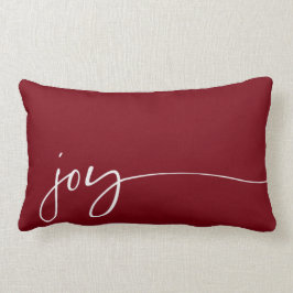 Joy Deep Red Elegant Script Typografie Weihnachten Lendenkissen