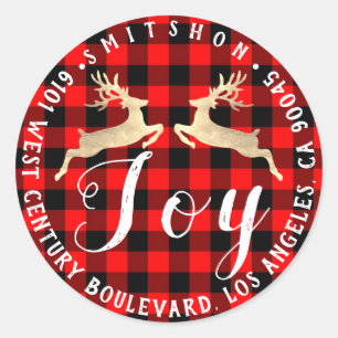 Joy Deer Holiday Return UAWG Buffalo Fleece Gold Runder Aufkleber
