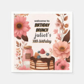 joy Donut pancake erwachsene rosa Brunch 30. Gebur Serviette (Vorderseite)