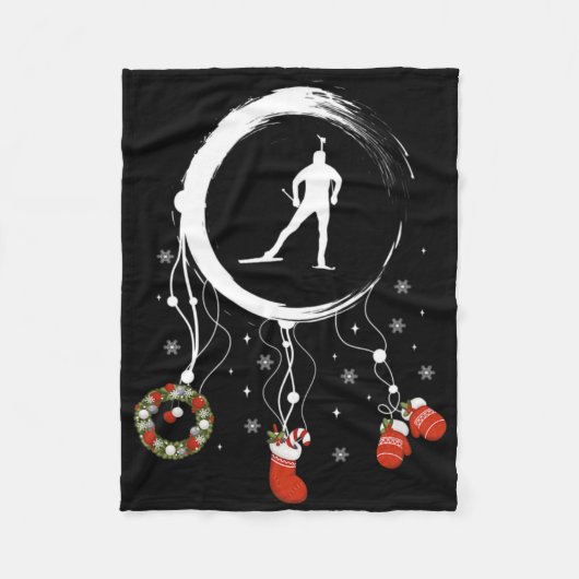 Joy Dreamcatcher Ski Vacation Frohe Weihnachtsbiat Fleecedecke (Vorderseite)
