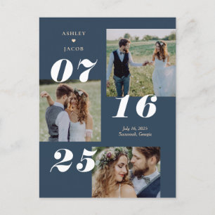 Joy EDITABLE COLOR Save the Date verbreiten Postkarte