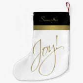 Joy! Einfach elegant Gold Schwarz & Weiß Kleiner Weihnachtsstrumpf (Rückseite)