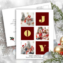 JOY Elegant Gold Snowflakes Modernes Script Foto