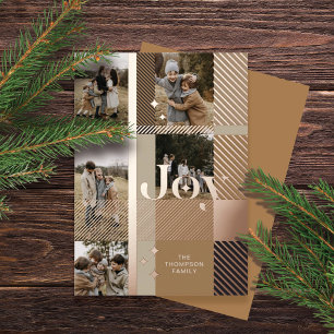 Joy Elegant Kariert 5 Family Foto Kariert Collage Folien Feiertagskarte