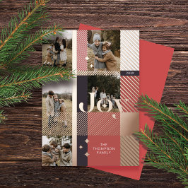 Joy Elegant Kariert 5 Family Foto Kariert Collage Folien Feiertagskarte