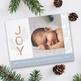 JOY | Elegante Foliage Baby Foto Holiday Postkarte
