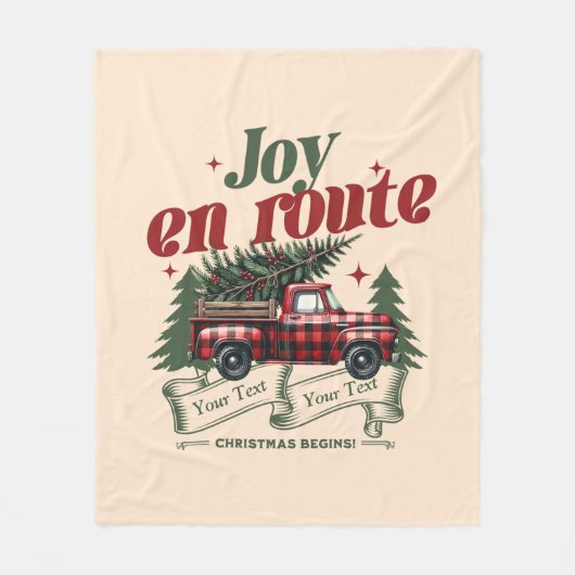 Joy en route Christmas Begins Truck & X-Mas Tree Fleecedecke (Vorderseite)