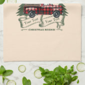 Joy en route Christmas Begins Truck & X-Mas Tree Geschirrtuch (Gefaltet)